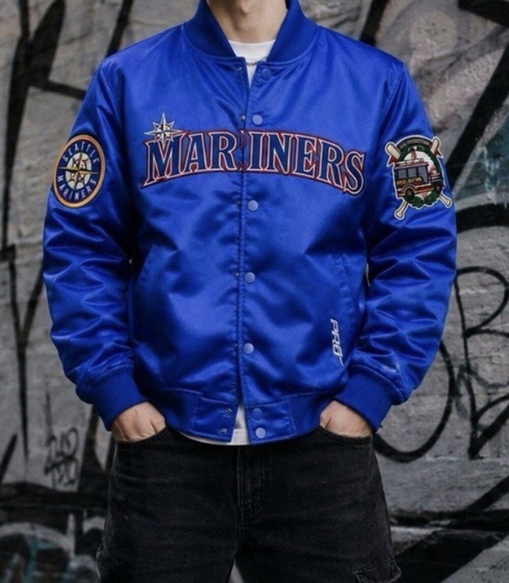 Pro Standard Seattle Mariners Filipino Heritage Satin Bomber Jacket NWT Mens 2XL